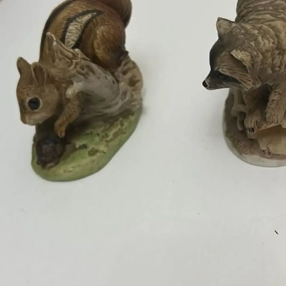 Vintage HOMCO Masterpiece Porcelain Woodland Animal Figurines - Set of 3